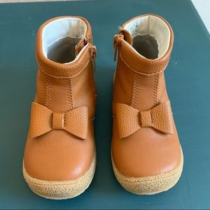 L’Amour Hilary Girls Bow Leather Ankle Boot